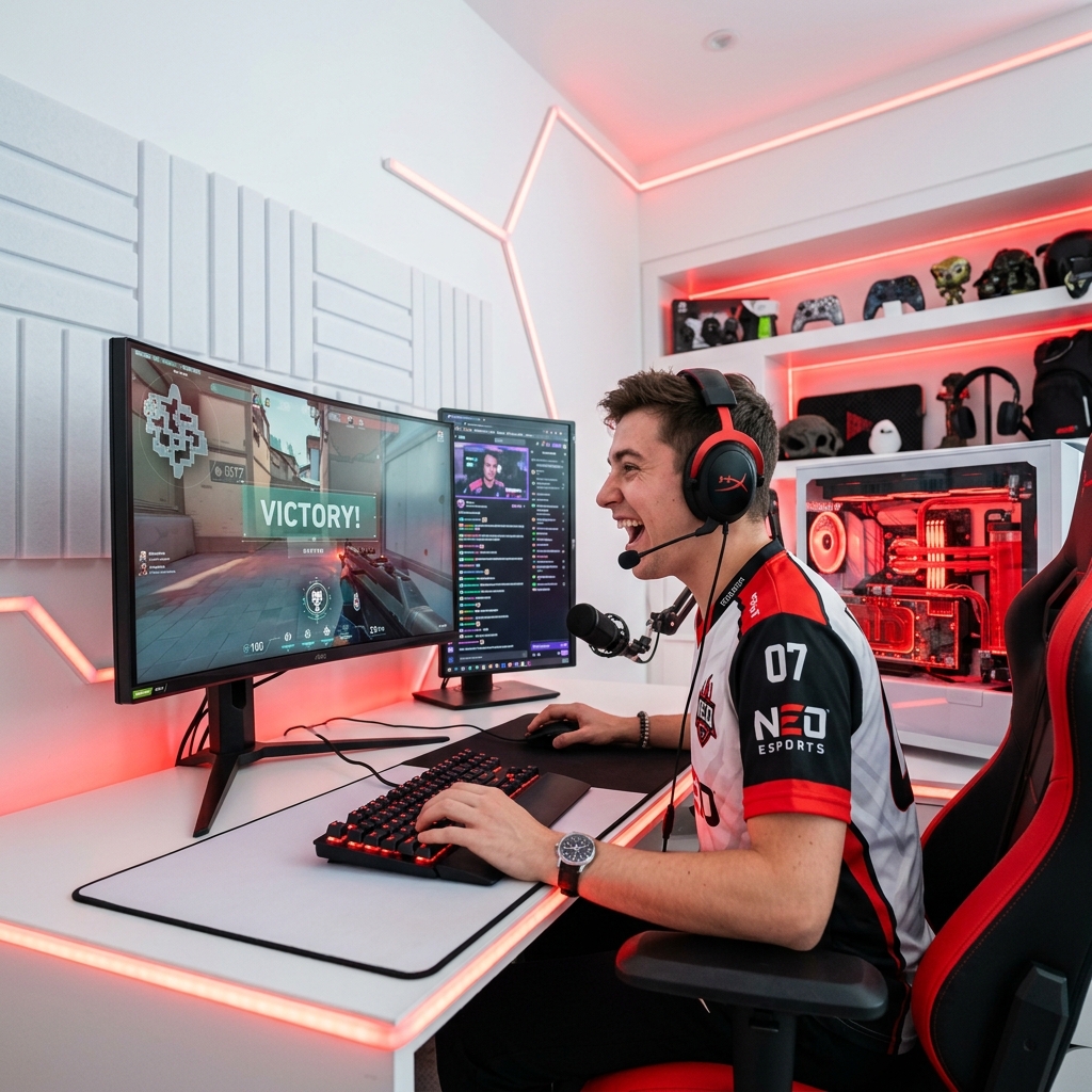 Gamer with low ping and zero lag internet